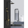 Conjunto de chuveiro de banheiro de latão chuveiro termostático (ASH1209) Black Gold New Contemporary Bath &amp; Shower Torneiras Única maçaneta polida